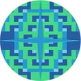 thumbnail image 1 of Ahgly Company Machine Washable Indoor Square Transitional Blue Area Rugs, 3' Square, 1 of 7