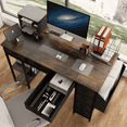 thumbnail image 5 of Topcobe 48" Computer Desk with Power Outlets, 7-Drawer Writing Station, Vanity Table Storage, Large Side Pocket, Distinctive Brown Aesthetic, 5 of 10