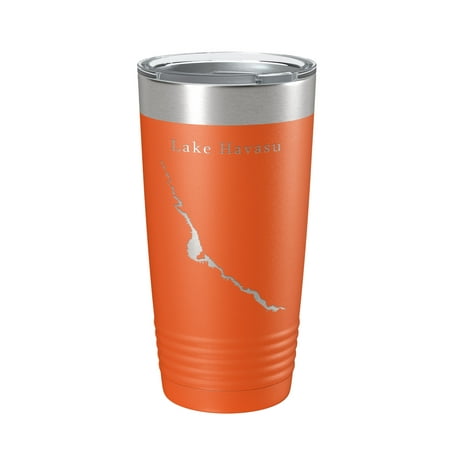 

Lake Havasu Map Tumbler Travel Mug Insulated Laser Engraved Coffee Cup Arizona California 20 oz Orange