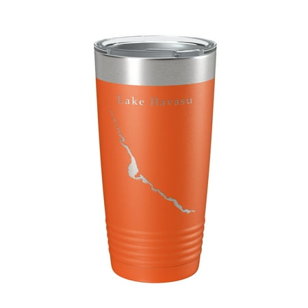 

Lake Havasu Map Tumbler Travel Mug Insulated Laser Engraved Coffee Cup Arizona California 20 oz Orange