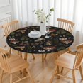 thumbnail image 3 of Red Mushroom Fern Black Pattern Round Fitted Tablecloth with Elastic Edge,Dining Table Cover Waterproof,Outdoor Round Tablecloth for Camping,Dining,Indoor and Outdoor, 3 of 7