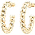 thumbnail image 4 of Twisted Rope Hoop Earrings gold, 4 of 4