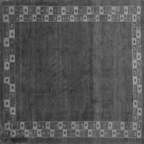 Ahgly Company Indoor Square Abstract Gray Contemporary Area Rugs, 5' Square