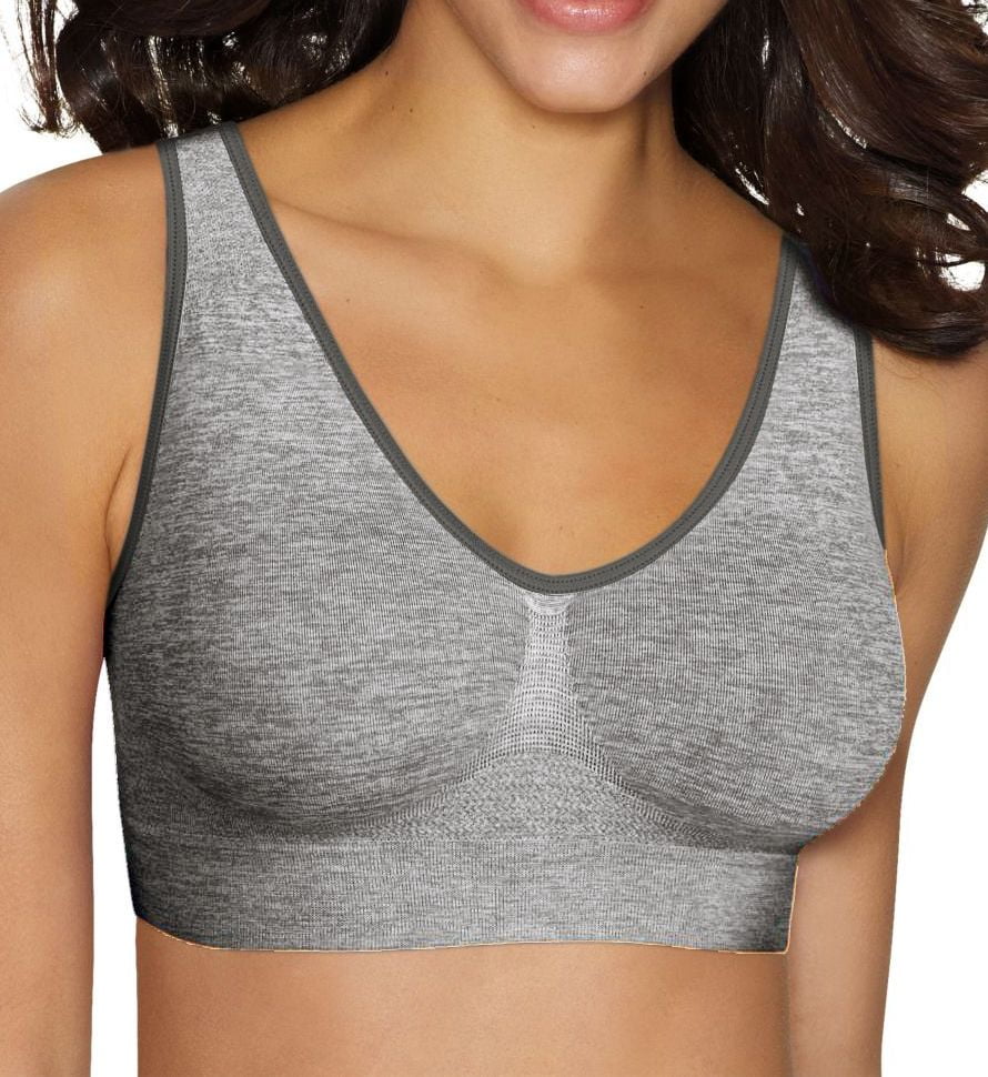 Hanes Get Cozy Pullover ComfortFlex Fit Wirefree Bra Gravel Grey Heather 3XL Women's