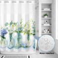 thumbnail image 4 of No Hook Shower Curtain with Built-in Rings - Abstract Watercolor Greenery Washable Waterproof Fabric Bathroom Curtains for Hotel,Rentals, 72 X 84 Inch Extra Long , Eucalyptus Vase, 4 of 9