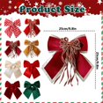 thumbnail image 3 of 1 Pcs Velvet Bows for Christmas Tree - 9.8 Inch Vintage Velvet Ribbon Christmas Bows for Gift Wrapping Xmas Tree Topper Bow Ornaments for Garland Wreath Bows Decor(B), 3 of 5