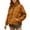 01 Orange, variant on YueHuiYing Womens Quilted Lightweight Jackets Round Neck Coats Padded Outwear with Pockets