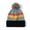 Black-pompom, variant on Multi Color Stripe Knit Beanie Winter Soft Unisex Cuffed Beanie Sport Hats Ski Cap with Pom Pom-BLACK-POMPOM