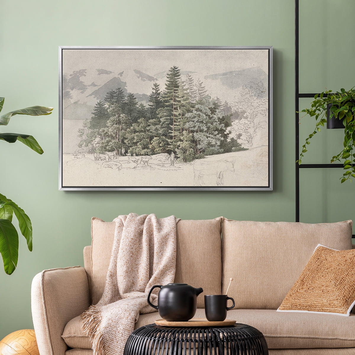 Vintage Landscape-CCLXXV By Wexford Home Framed in Silver Wood Gallery Wrapped Canvas 27 in. x 41 in.