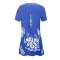 thumbnail image 3 of Jzuxvd Mexican Dress for Women Short Sleeve Floral Embroidered Fiesta Dress Loose Linen Peasant Dresses Royal Blue 3XL, 3 of 3
