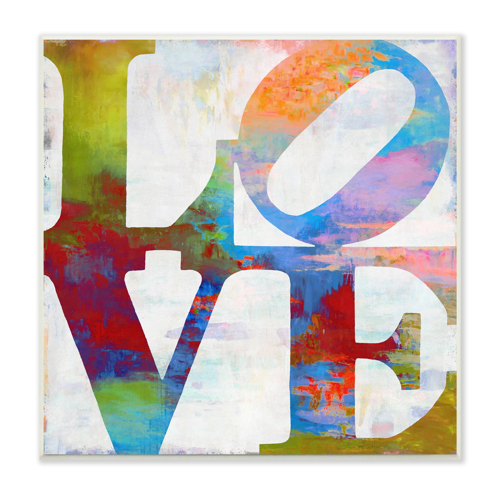 The Stupell Home Decor Collection Love Painted Textured Rainbow ...