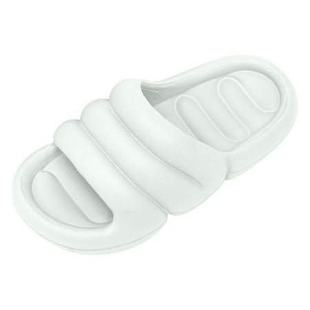 

TUOBARR Sandals Women Slip and Slide Womens Flat H-Band Slide Sandal Flat Sandal White