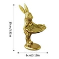 thumbnail image 3 of Easter Decor Clearance! Golden Bunny Figurine Jewelry Ring Tray Decorative Easter Statue Ornament Animal Sculpture Home Table Decor, 3 of 6