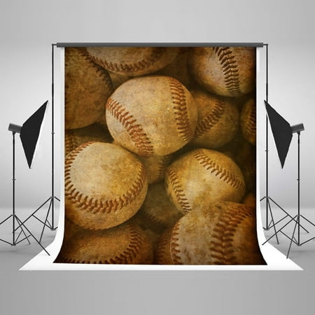Image of MOHome 5x7ft Retro Childhood Background Old Style Backdrop Baseball Backdrops for Photographers