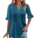 thumbnail image 3 of Camisa para mujer,Blusa de lentejuelas para mujer, manga corta, cuello en V, poliéster, corte holgado, informal, sopatenor, 3 of 9