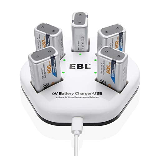 EBL 9V Rechargeable Batteries Lithium ion 9V 600mAh Kuwait Ubuy