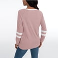 thumbnail image 5 of Womens Tops Women's Daily Casual Long Sleeve Patchwork Colour Round Neck Top, 5 of 7