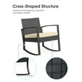 thumbnail image 3 of Noelse 3 Piece Outdoor Wicker Rocking Bistro Set with Glass Coffee Table and Cushion for Garden, Balcony,Backyard,Beige, 3 of 8