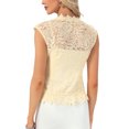 thumbnail image 3 of INSPIRE CHIC Lace Cap Sleeves Cardigan for Women's Floral Evening Wedding Elegant Shrug XL Beige, 3 of 6