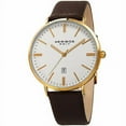 thumbnail image 2 of Men's Quartz Easy-to-Read Date Leather Gold-Tone Strap Watch, 2 of 7