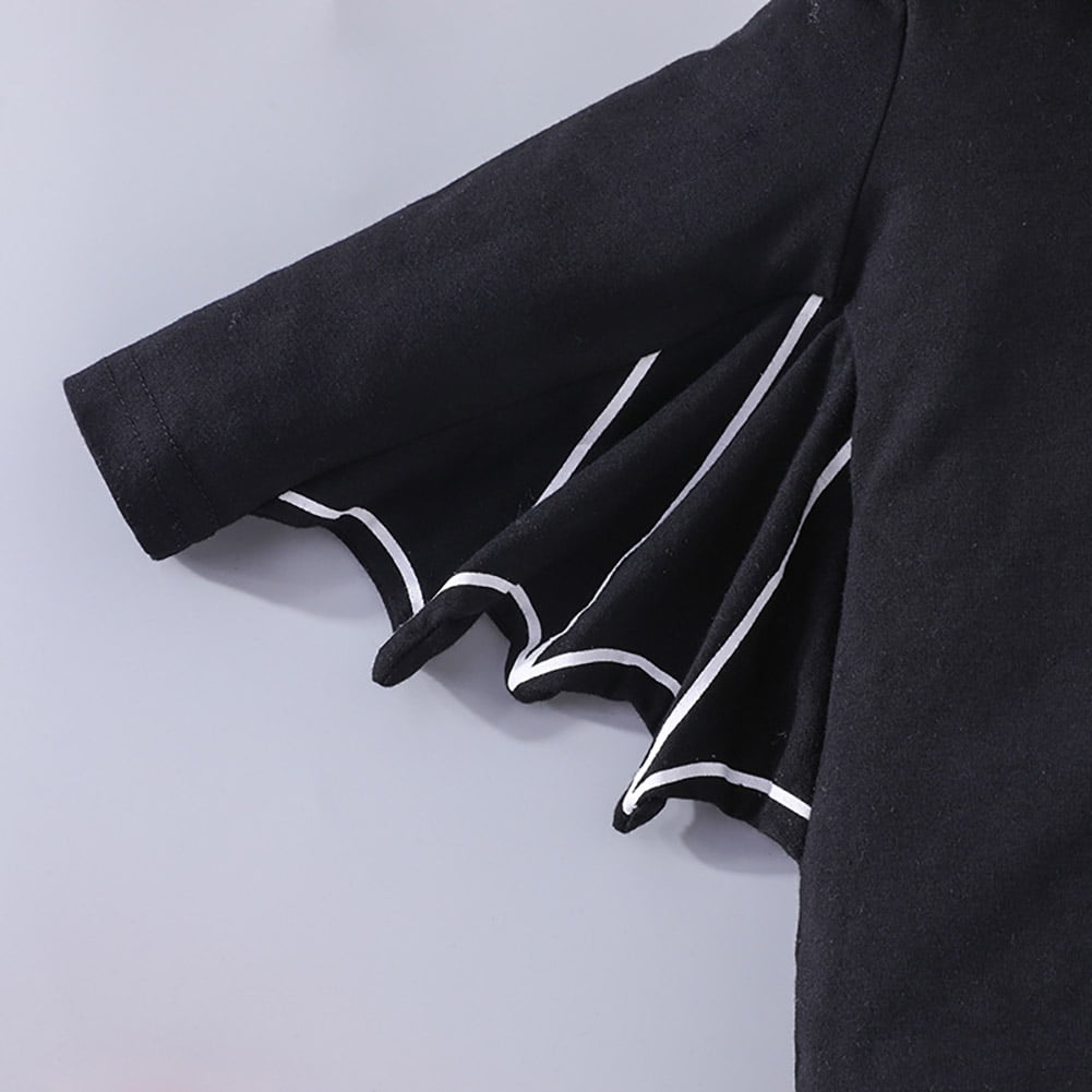 IBTOM CASTLE Newborn Baby Bat Costume Halloween Cosplay Cloak Romper with Wings Ears Hoodie My First Halloween Outfit for Boy Girl 3-6 Months Black Skull Spider