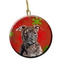 thumbnail image 1 of Carolines Treasures SC9753CO1 Staffordshire Bull Terrier Ornement en Céramique Flocons de Neige Rouges, 1 of 2
