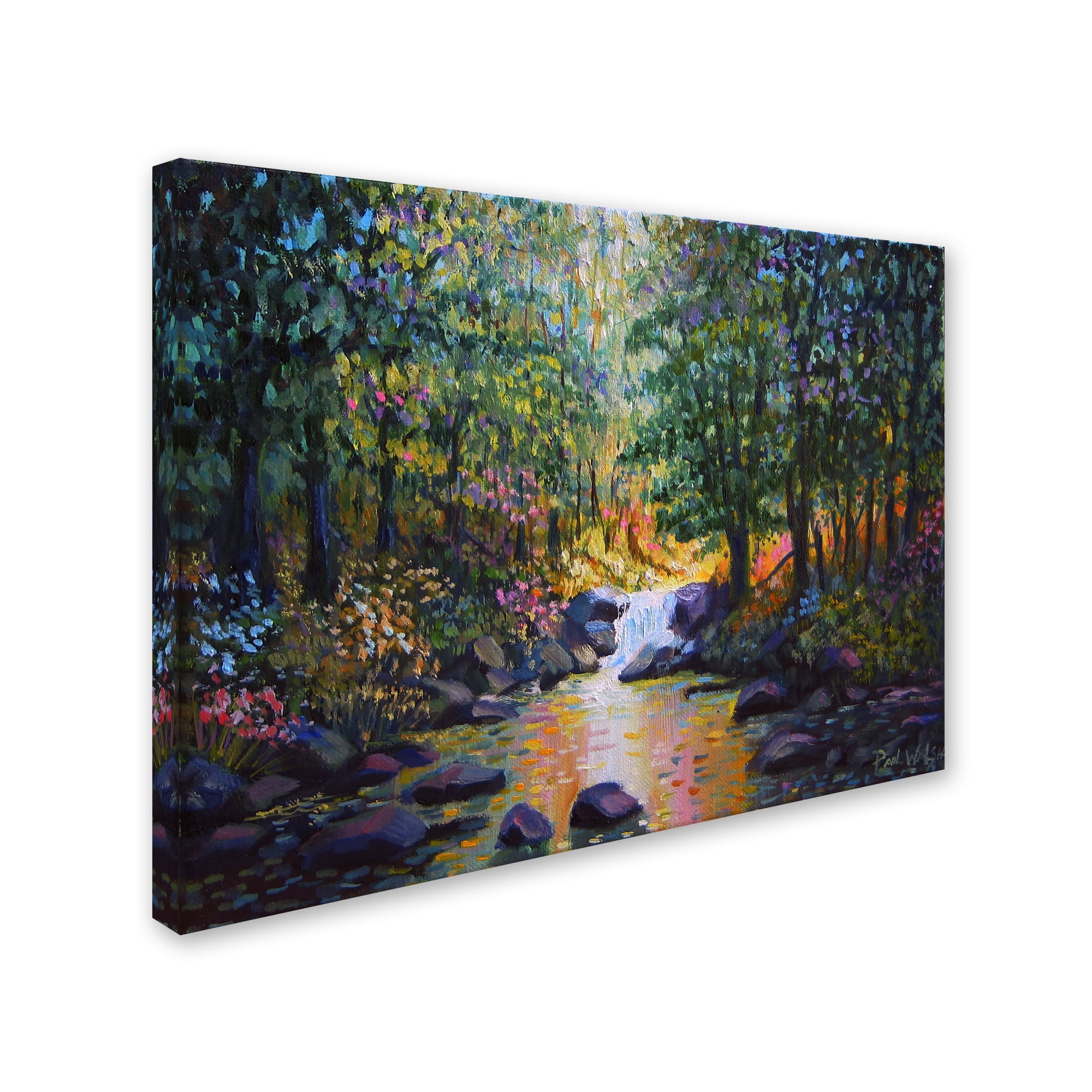 Trademark Fine Art 'Wooded Stream' Canvas Art by Paul Walsh
