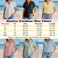 thumbnail image 2 of Zunfeo Summer Tops for Women Short Sleeve Cotton Linen Shirts Cozy Beach Button Down Blouse 2025 Pink 2XL, 2 of 7