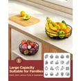 thumbnail image 5 of Tmtamye Fruit Basket with Removable Banana Hook, 2-Tier Metal Countertop Storage Basket for Kitchen Counter, Black, 5 of 11
