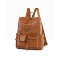 thumbnail image 3 of PRIYAL Leather Backpack Laptop Vintage Backpack Waterproof Flap Bookbag for Men Leather Travel Backpack for Men Casual Knapsack, 3 of 12