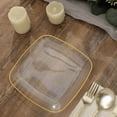thumbnail image 4 of Efavormart 10 Pack | 7" Clear With Gold Rim Square Plastic Dessert Party Plates, Disposable Appetizer Salad Plates, 4 of 11