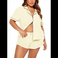 thumbnail image 2 of Conjuntos de Pijama para Mujer, Pijamas Suaves de Corta con Botones, Conjuntos de Pijama de Verano Albaricoque XL, 2 of 10