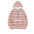 thumbnail image 4 of JUSLIO Striped Womens Tops Zipper Hoodies Sweatshirts Cardigans Long sleeve Sweatshirts Red L, 4 of 4
