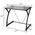 thumbnail image 3 of Costway Glass Top Computer Desk Laptop Writing Study Workstation Z-Shaped Metal Frame, 3 of 11