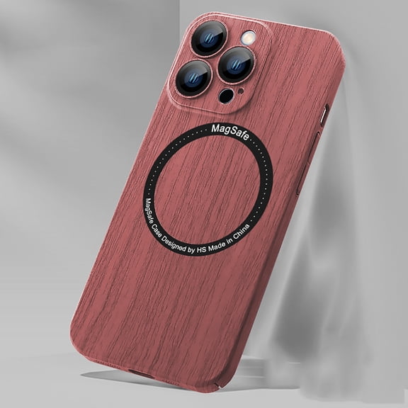 TECH CIRCLE for iPhone 14 Plus 6.7 inch MagSafe Case,Stylish Wood Texture Image Camera Lens Protective Magnetic PC Shockproof Slim Fit Back Cover.For iPhone 14 Plus,Walnut Wood Texture Image