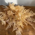 thumbnail image 5 of Plantas artificiales de la serie Gold, hojas, suministros para bodas, materiales para arreglos florales, ramos de flores falsos, accesorios de decoración para el hogar de Navidad, 5 of 5