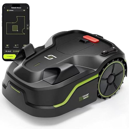 GPS Robot Lawn Mower with Auto Mapping & App Control, No Boundary Wire Needed, 800? Coverage, Handles 35% Slopes, IPX5 Waterproof, WiFi & Bluetooth Connectivity for Smart Lawn Care