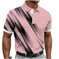 thumbnail image 2 of Dolkfu Refreshing Shirts&nbsp;for Men Short Sleeve Pink Button Collared Tops Modern Minimalist Patchwork Polos Pink,Xxxxxl, 2 of 5