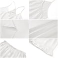 thumbnail image 6 of UVN Satin Pajamas Set for Women Summer V Neck Sexy Camisole Tops and Ruffle Shorts 2 Piece Outfit Silk Pjs Sleepwear Loungewear, 6 of 11