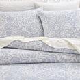 thumbnail image 4 of Studio 16, Toronto - Colette Cotton Matelassé Duvet Cover Set (King) with 1/2" Flange Detailing-Elegant Floral Design - Blue, 4 of 9