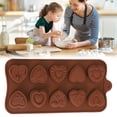 thumbnail image 5 of Heart Shape Silicone Baking Mold 10 Cavity Nonstick Chocolate Candy Gummy Ice Cube Tray DIY Dessert Maker,Chocolate Mold,Candy Silicone Tray,1PC,Coffee, 5 of 9