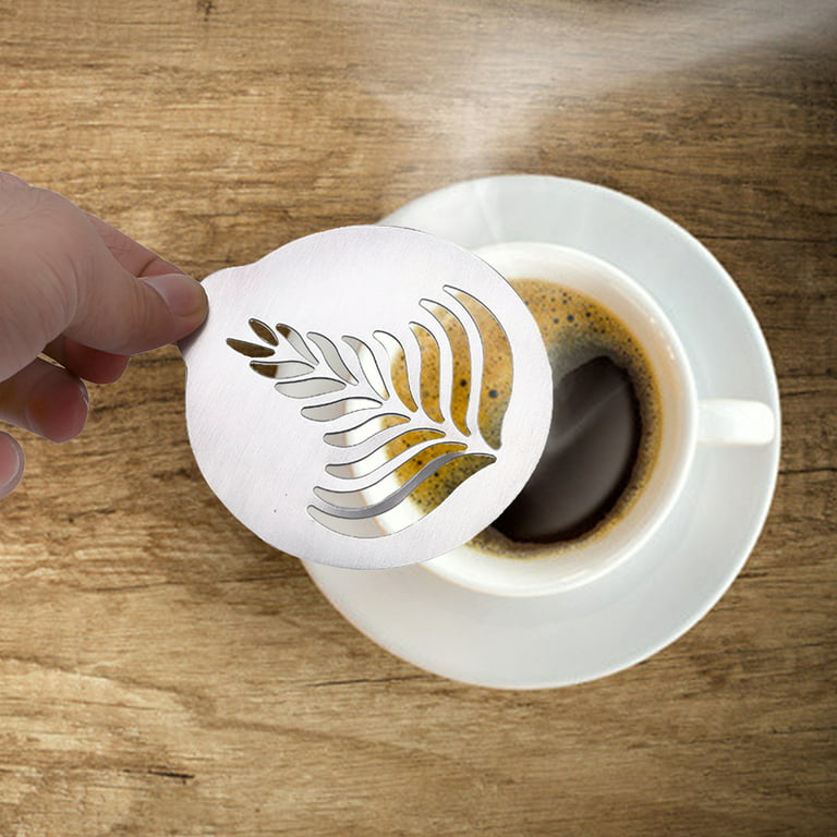 5pcs Stainless Steel Coffee Flower DIY Layering Coffee Stencil