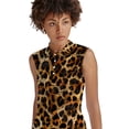 thumbnail image 3 of Leopard Sleeveless Golf Shirts For Women Moisture Wicking Sports V-Neck Polo Lightweight Quick Dry Womens Tank Tops S, 3 of 9