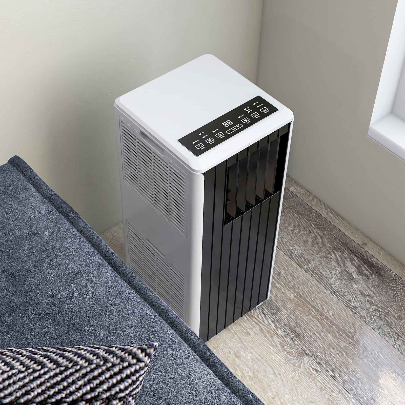 Portable Air Conditioner 8000 BTU, 3-in-1 Compact AC Unit with Cooling, Dehumidifier & Fan, Quiet Operation with 24H Timer, Remote Control & Window Kit for Rooms up to 350 Sq.Ft.