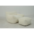 thumbnail image 2 of Jopath Bean Bag Chair with Footstool, Oversized Comfy Beanbag Living Room Lazy Sofa, Floor Sofa for Gaming Reading Living Room Bedroom White, 2 of 8