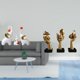 thumbnail image 2 of Esculturas de elefantes,Estatuas de elefantes,decoración del hogar,artesanías de cerámica,Figuras de elefantes familiares Adornos de escritorio,Estatuas del pensador,Estatuas de pensadores, 2 of 8