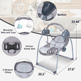 thumbnail image 3 of XunKA Electric Baby Swing, Portable Infant Bouncer Cradle with Bluetooth Music and Remote Control, Gray, 3 of 8
