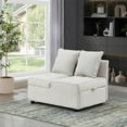 thumbnail image 4 of 4 in 1 Single Convertible Chair Bed, Recliner Couch Sleeper Sofa Bed with Adjustable Backrest and Sturdy Wood Frame, Modern Loveseat Sofa for Living Room, Bedroom, Small Space (Beige), 4 of 7