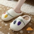 thumbnail image 3 of PacificPlex Womens Smiley Preppy Smile Slippers Retro Cozy Plush (9-10.5, String Lights), 3 of 7