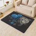thumbnail image 2 of Floral Leopard Area Rug 6x9, Wildlife Rugs for Bedroom Living Room, Cheetah Carpet, Machine Washable Rug, Non Slip Soft Low Pile Rugs Large Area Rug Home Decor T6&-41, 2 of 7